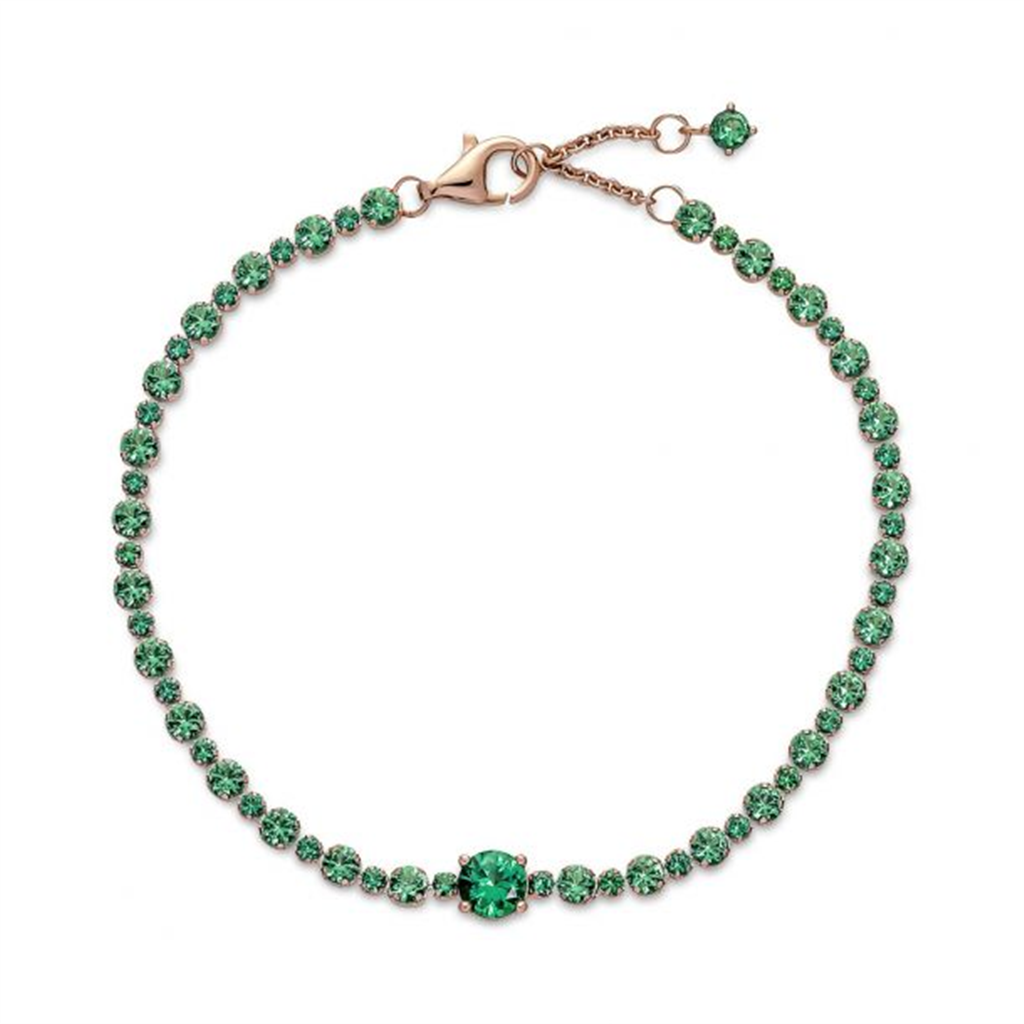 Pandora Timeless Rose Sparkling Green Pavé Tennis Bracelet Size 18
