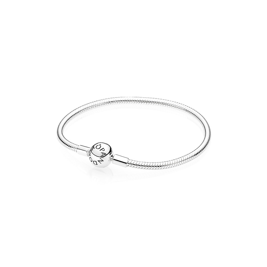 Pandora Moments Round Clasp Snake Chain Bracelet Size 18