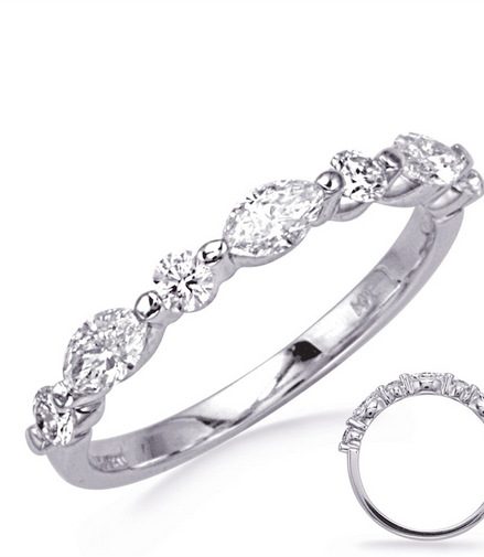 14K Gold 0.29 CTW Alternating Diamond Wedding Band