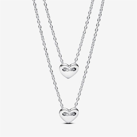 Pandora Moments Forever & Always Splittable Heart Collier Necklaces