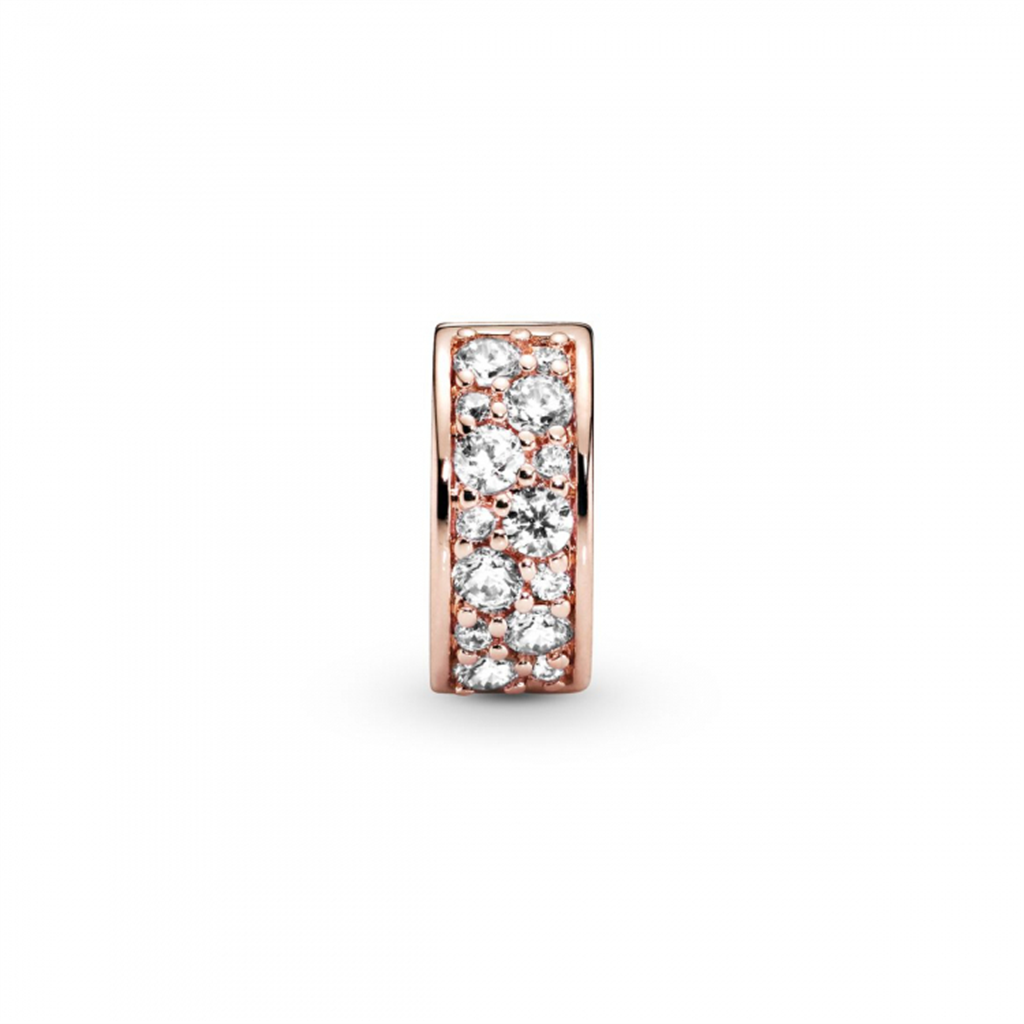 Pandora Moments Rose Clear Pavé Clip Charm