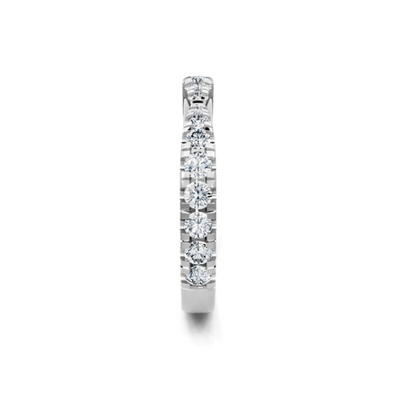 14K White Gold 0.50 CT Round Diamond Pinched Petite Band