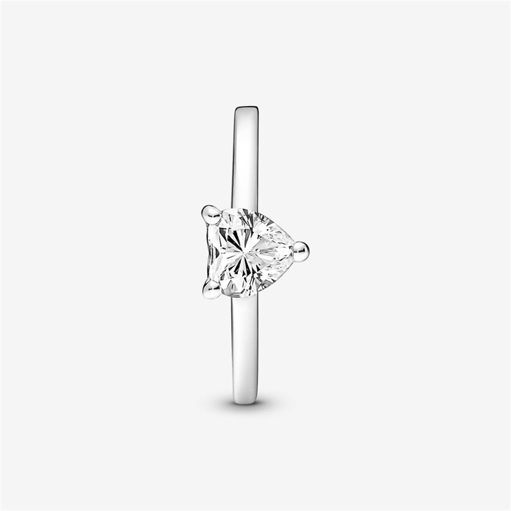 Pandora Timeless Sparkling Heart Solitaire Ring Size 7