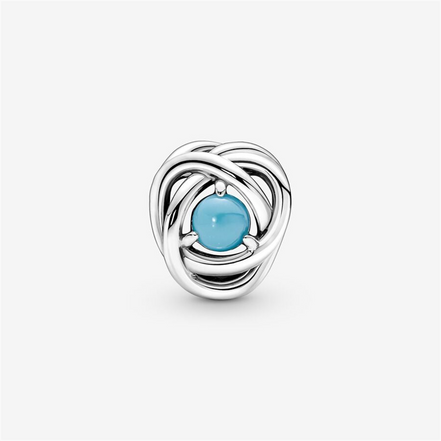 Pandora Moments December Turquoise Blue Eternity Circle Charm