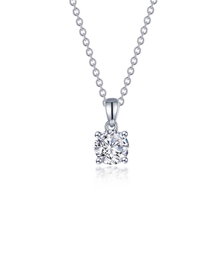 LaFonn 1 CTW Simulated Diamond 4 Prong Solitaire Necklace