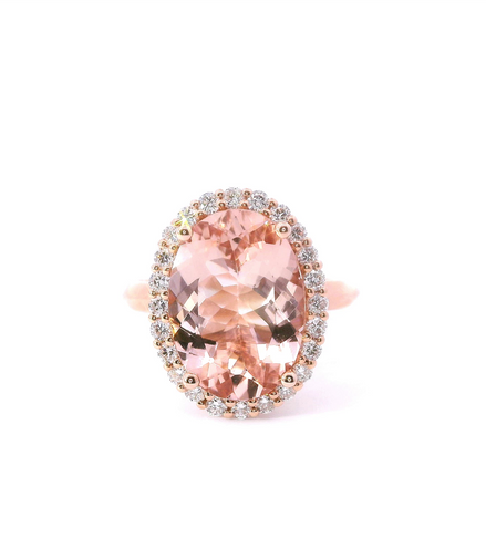 14K Rose Gold, Diamond And Morganite Fashion Ring