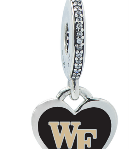 Pandora Wake Forest Dangle Heart Logo Charm