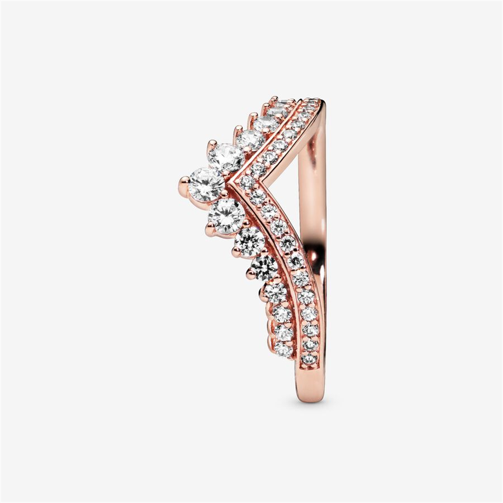 Pandora Timeless Rose Princess Wishbone Ring Size 4.5