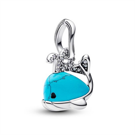 Pandora Moments Turquoise-colored Whale Dangle Charm