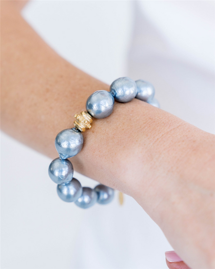 Susan Shaw Grey Baroque Pearl Bracelet