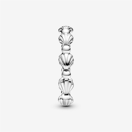 Pandora Moments Beaded Seashell Band Ring Size 7.5