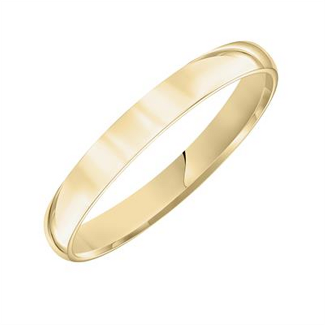 Low Dome 14K Yellow Gold 3MM Comfort Fit Plain Wedding Band