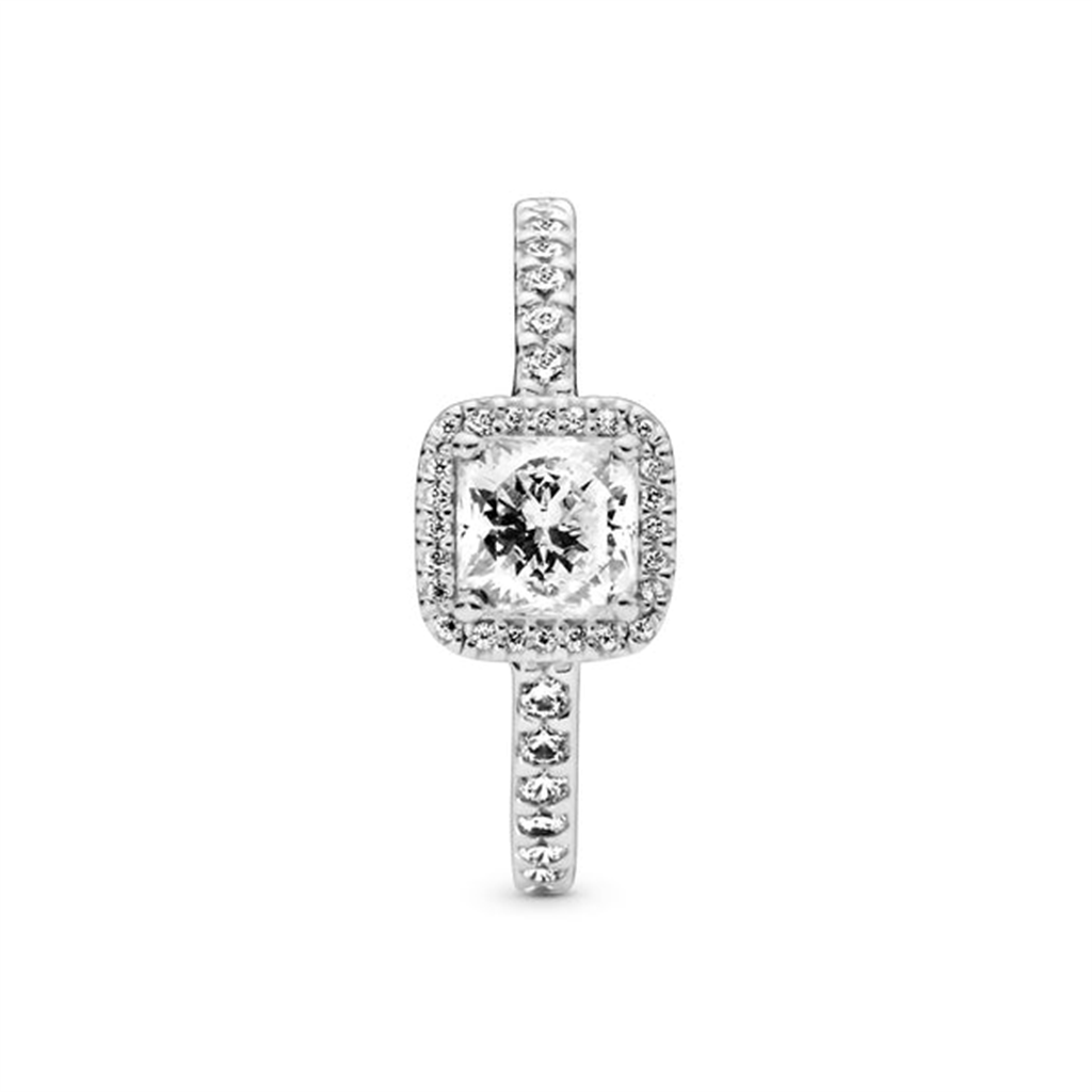 Pandora Timeless Square Sparkle Halo Ring Size 4.5