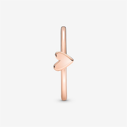 Pandora Moments Rose Gold Free Hand Heart Ring Size 7