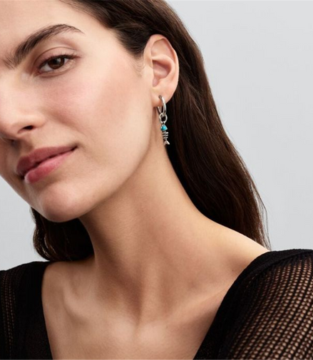 Pandora Turquoise-colored Fishbone Dangle Charm