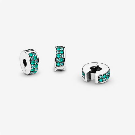 Pandora Momenrts Teal Pavé Clip Charm
