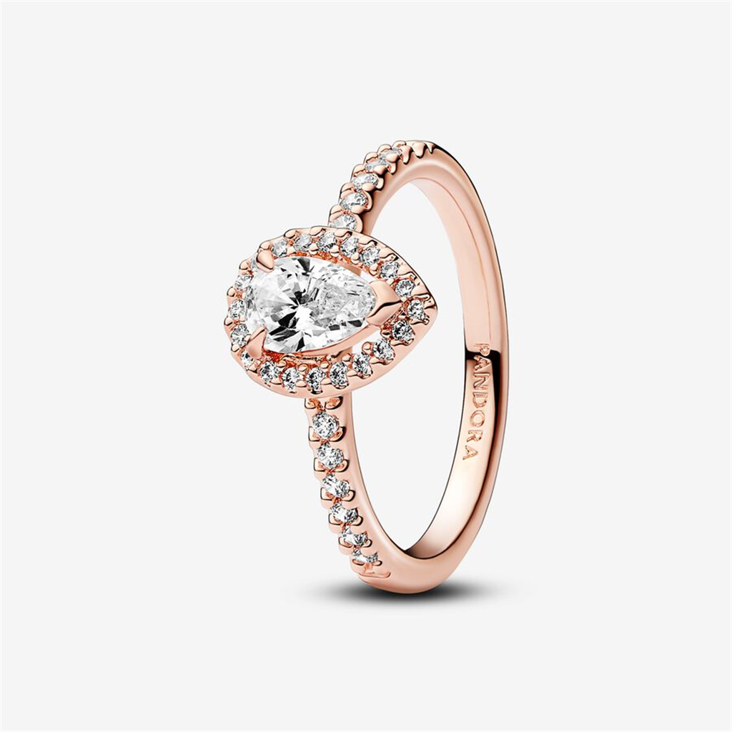Pandora Timeless Sparkling Pear Halo Ring Size 6