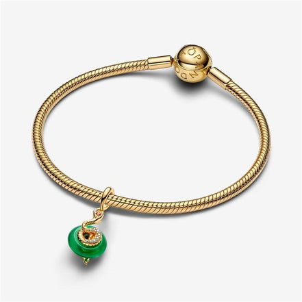 Pandora Moments Snake Green Murano Glass Dangle Charm