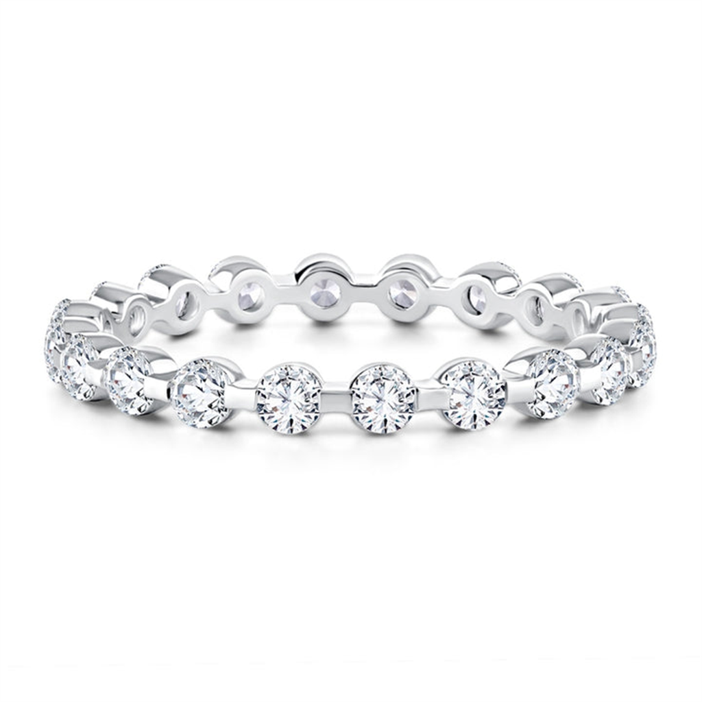 A.JAFFE 18K White Gold Diamond Bubble Diamond Wedding Band