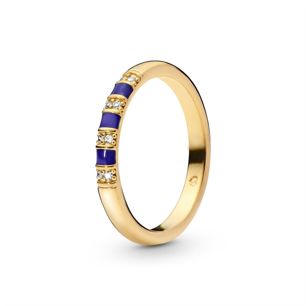 Pandora Timeless Exotic Stripes And Stones Ring Size 6
