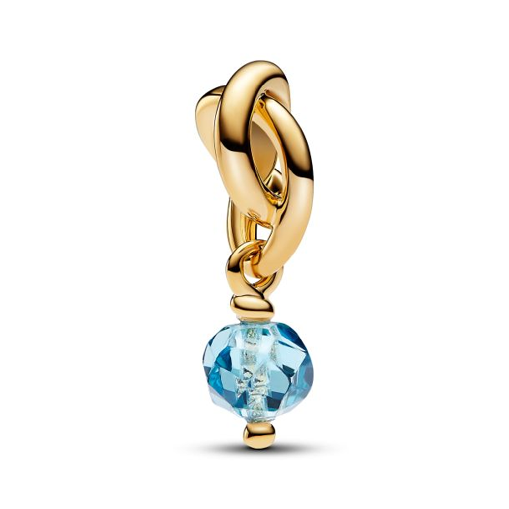 Pandora Moments March Faceted Sea Aqua Blue Eternity Circle Dangle Charm