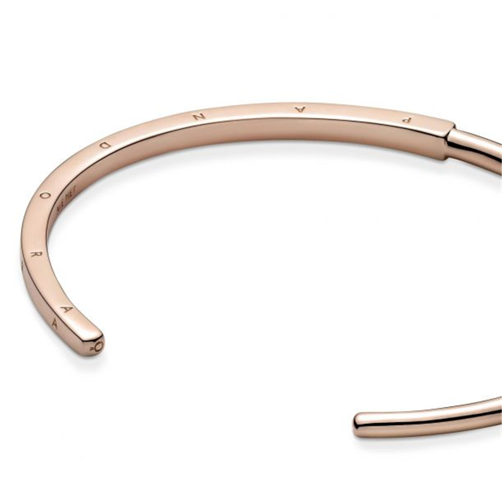 Pandora Signature Rose I-D Open Bangle Size 2