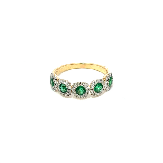 Heera Moti Diamond and Emerald Ring