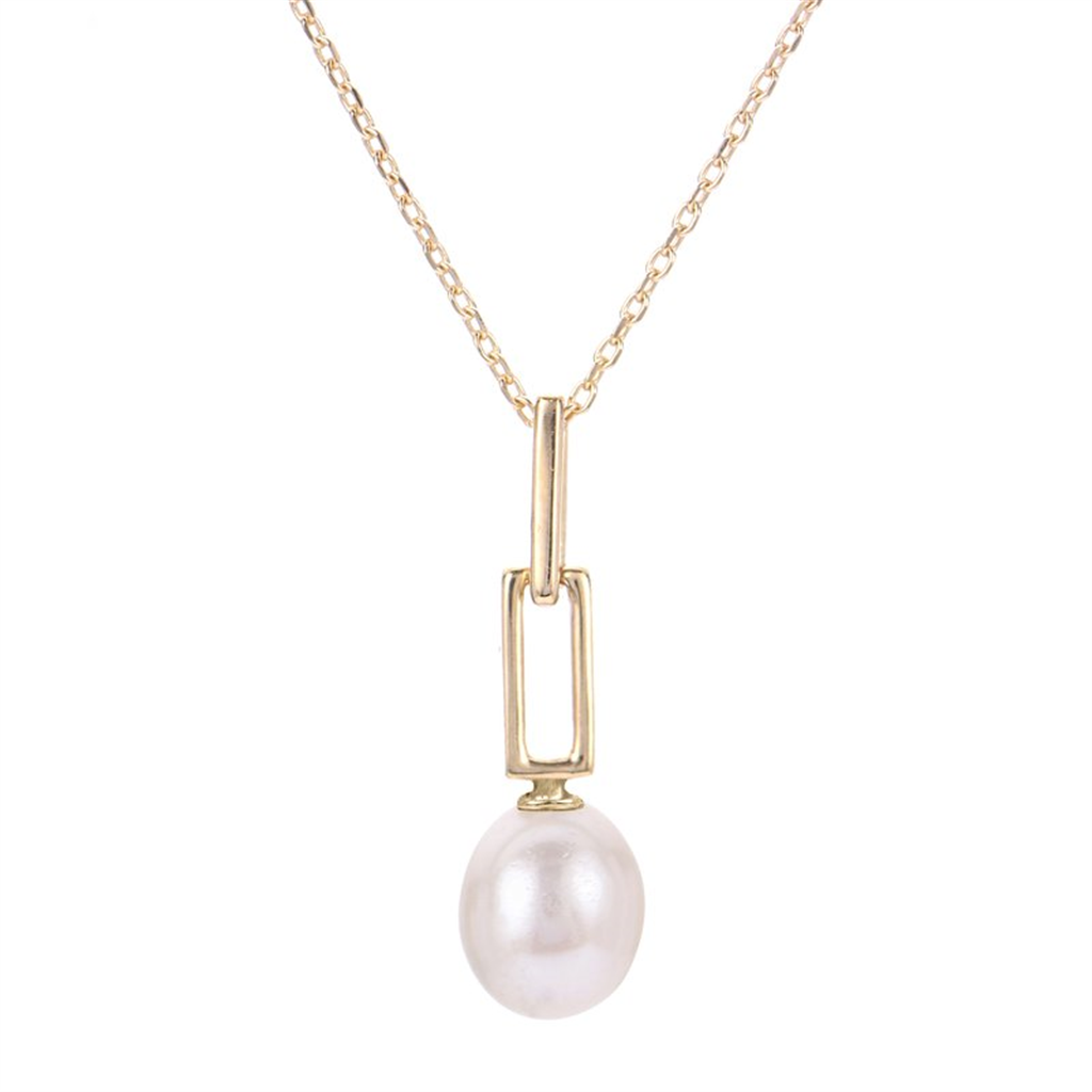 Imperial Pearl 14K Gold And Freshwater Pearl Paperclip Pendant Necklace