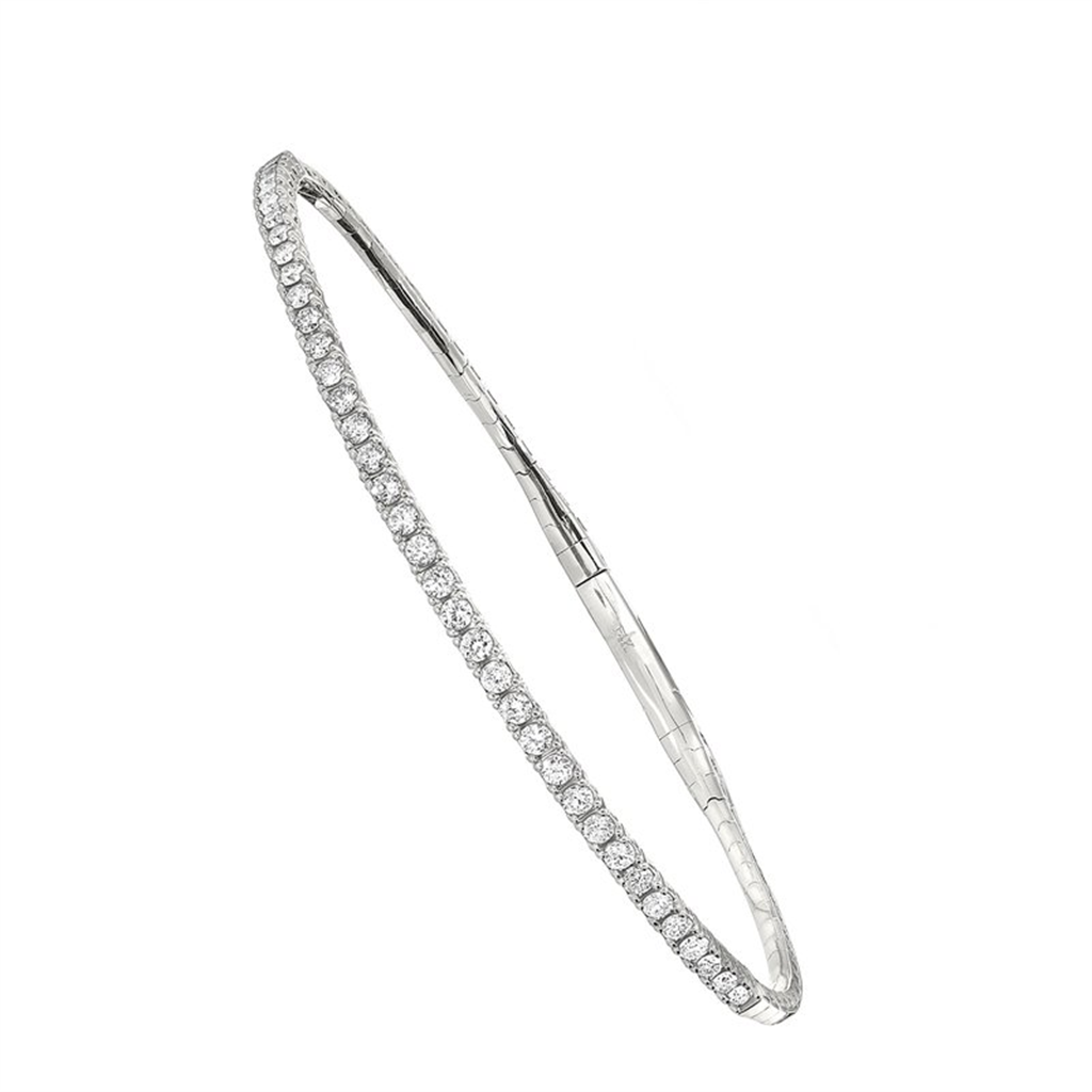 14K White Gold 2 CTW Lab Grown Diamond Flexible Bracelet