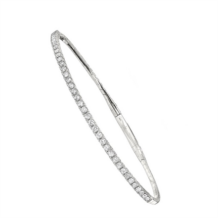 14K White Gold 2 CTW Lab Grown Diamond Flexible Bracelet