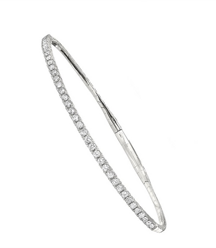 14K White Gold 2 CTW Lab Grown Diamond Flexible Bracelet
