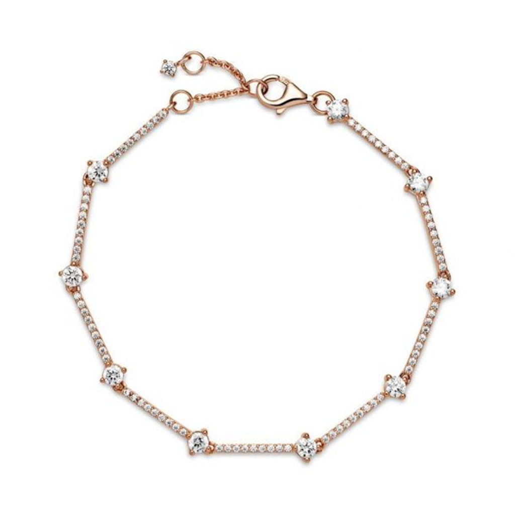 Pandora Timeless Sparkling Pavé Bars Bracelet Size 18