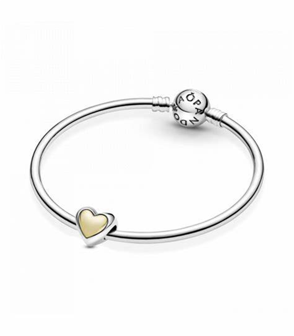 Pandora Moments Domed Golden Heart Charm