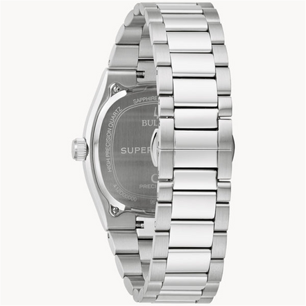 Bulova Men's Super Seville Blue Dial Stainless Steel Watch