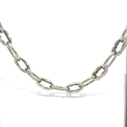 Raymond Mazza Sterling Silver Hammered Necklace With Toggle