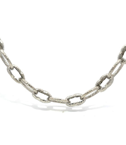 Raymond Mazza Sterling Silver Hammered Necklace With Toggle