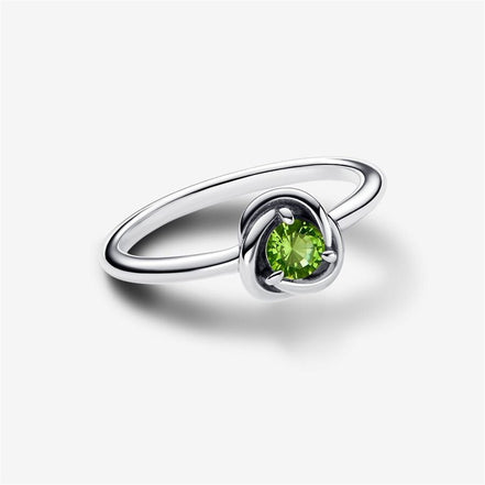 Pandora Moments August Spring Green Eternity Circle Ring Size 7