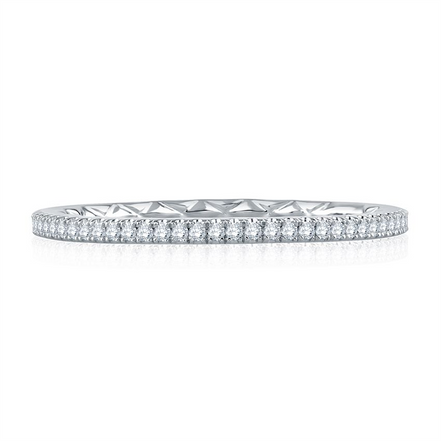 A.JAFFE 14K White Gold Wedding Band