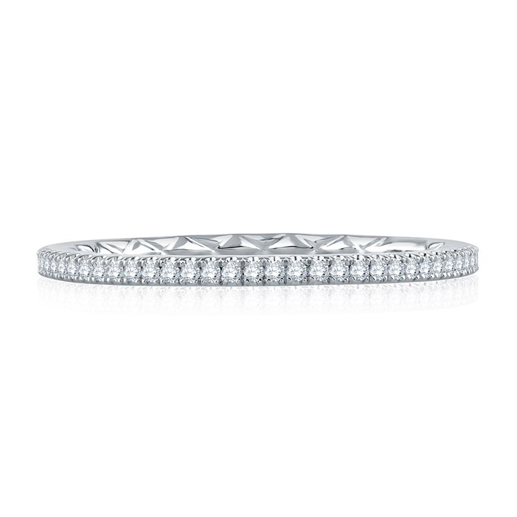 A.JAFFE 14K White Gold Wedding Band