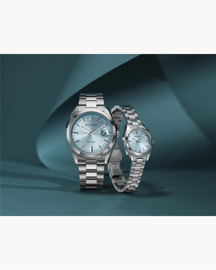 Bulova Surveyor Light Blue Dial Stainless Steel Watch