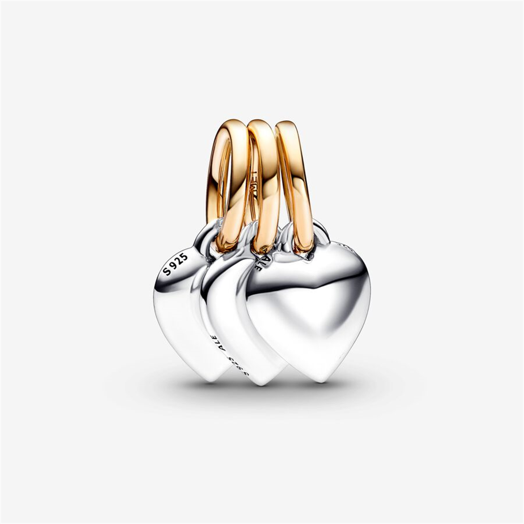 Pandora Moments Two-Tone Splittable Friendship Triple Dangle Charm