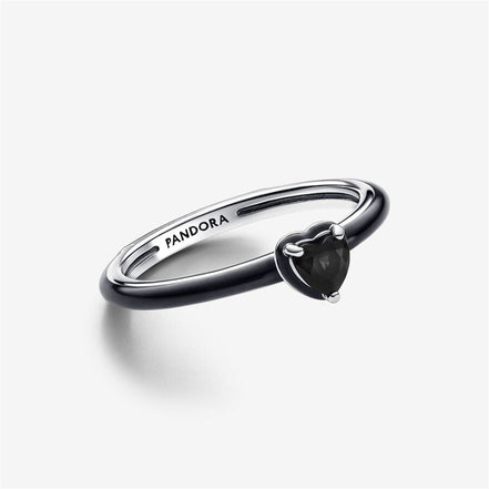 Pandora ME Black Chakra Heart Ring Size 7.5