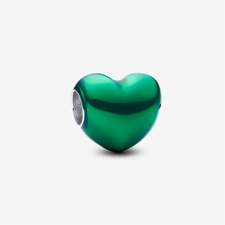 Pandora Moments Metallic Green Heart Charm