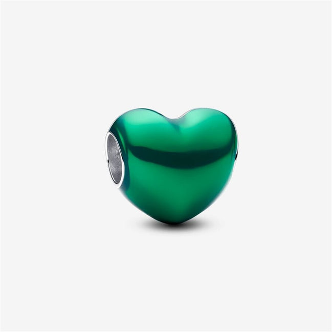 Pandora Moments Metallic Green Heart Charm