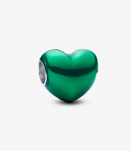 Pandora Moments Metallic Green Heart Charm