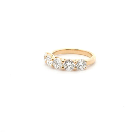 14K Yellow Gold 2 CTW Lab Grown Diamond 5 Stone Ring