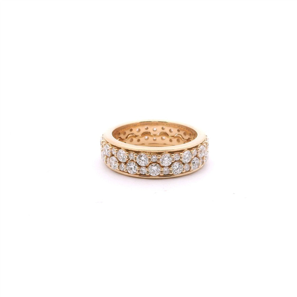 14K Yellow Gold 4.25 CTW Lab Grown Diamond Scalloped Stackable Ring Set