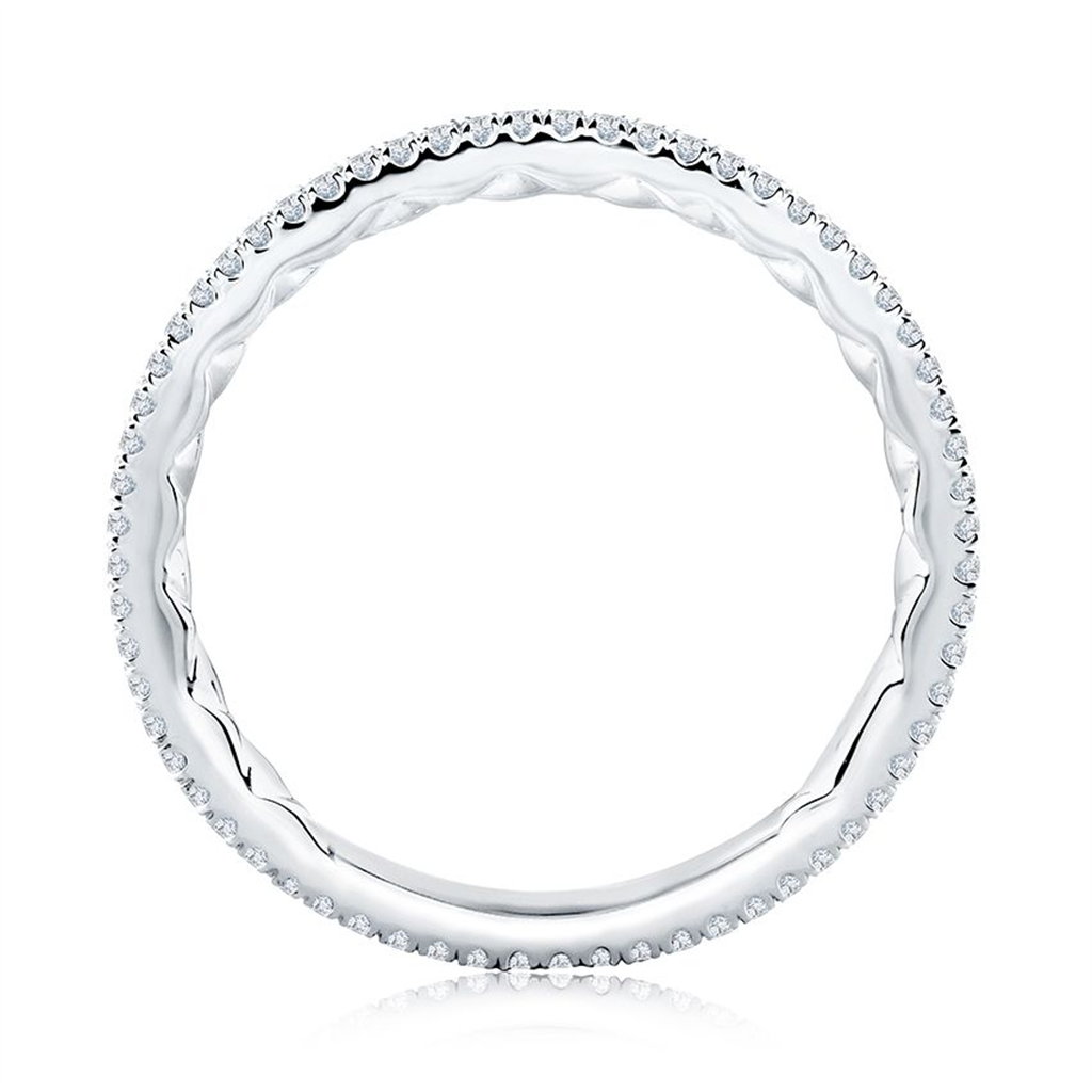 A.JAFFE 14K White Gold Wedding Band