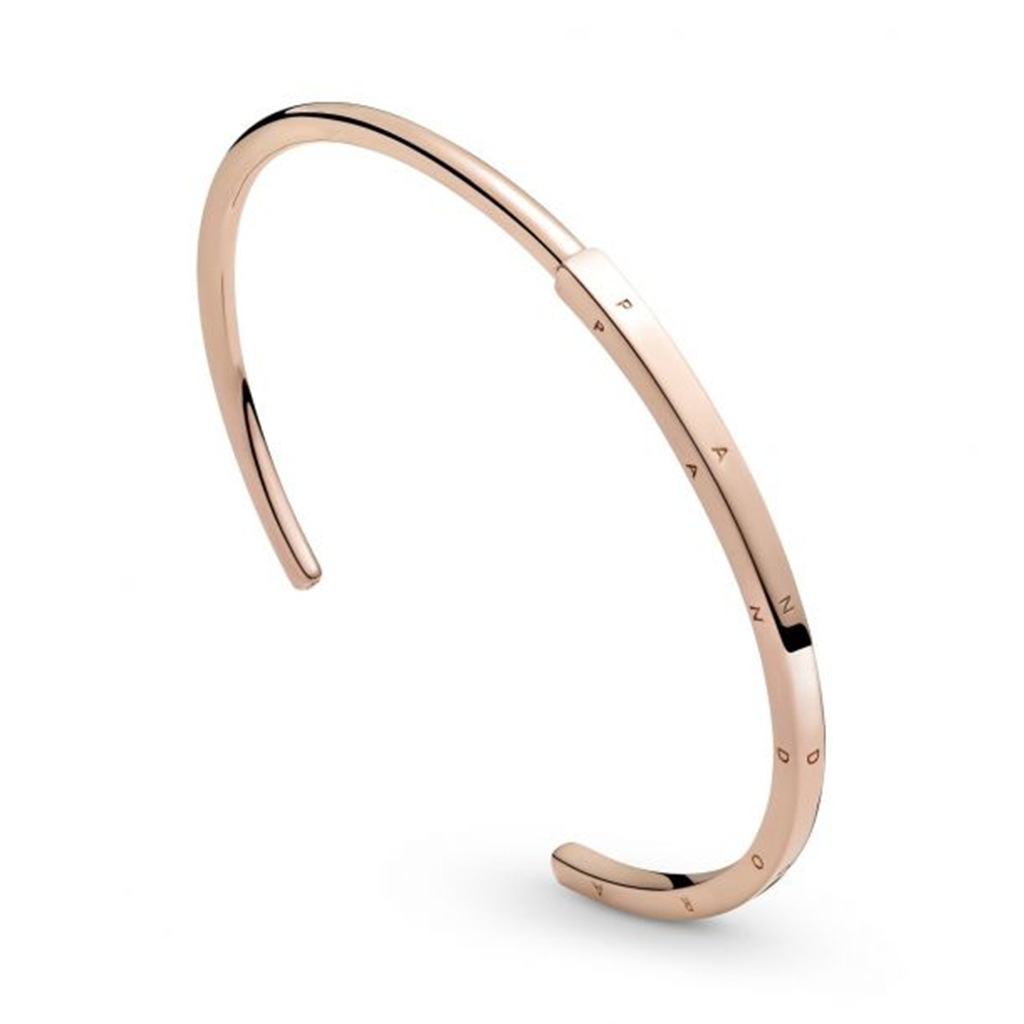 Pandora Signature Rose I-D Open Bangle Size 2