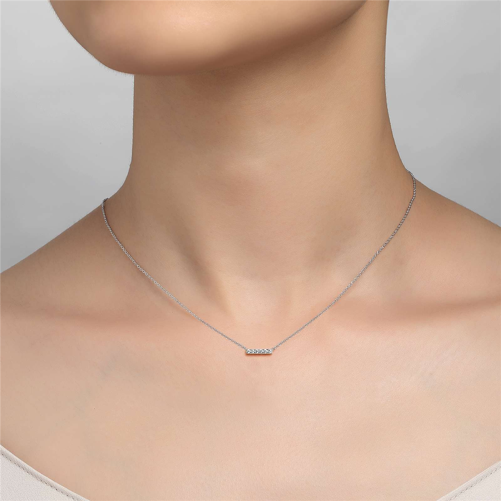 0.09 CTW Dainty Bar Necklace